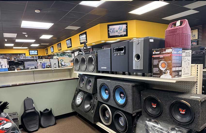 Speakers and audio at Twin Cities Gun & Pawn