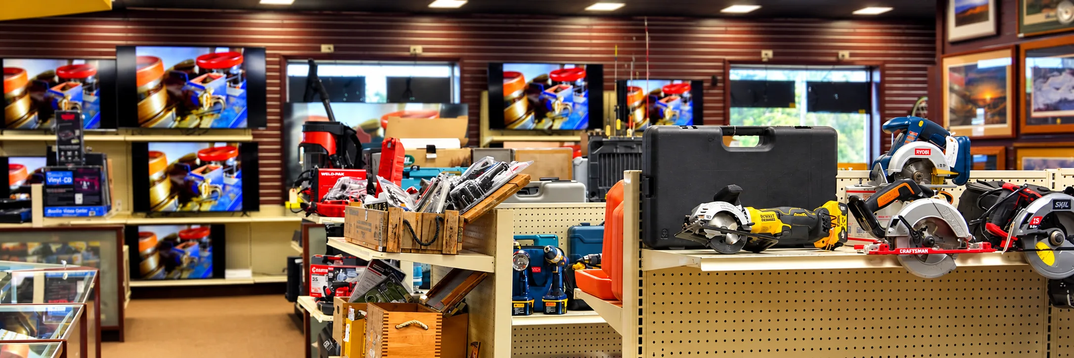 Tools, TVs, and electronics for sale at Twin Cities Gun & Pawn